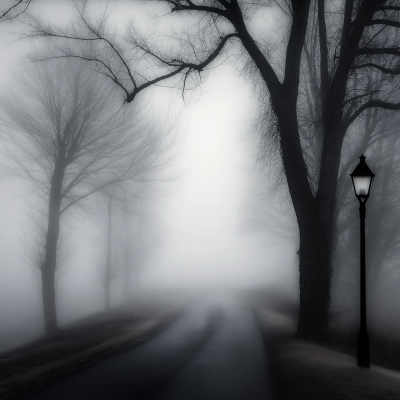 Foggy Road in Mist