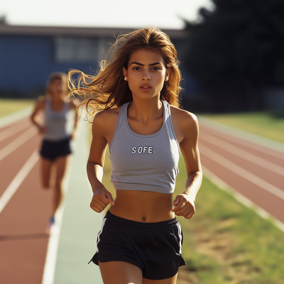 Young Runner on Track
