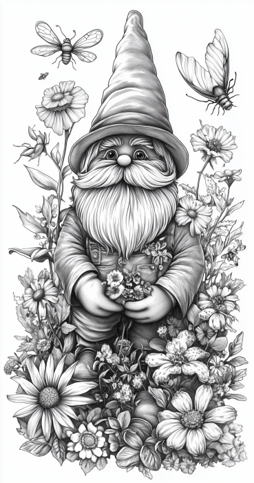 Garden Gnome with Beneficial Insects