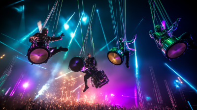 Aerial Drummers at Festival