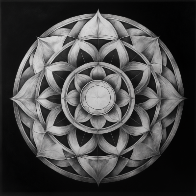 Charcoal Mandala Drawing