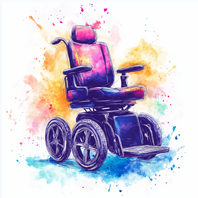 Electric Wheelchair Watercolor