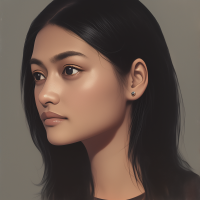 Profile Portrait of Asian Woman