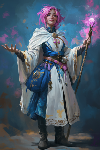 Cheerful Mage Illustration
