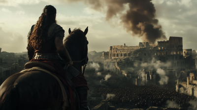 Barbarian Warlord Overlooking Rome