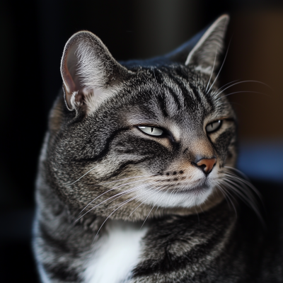 Gray Tabby with Moon