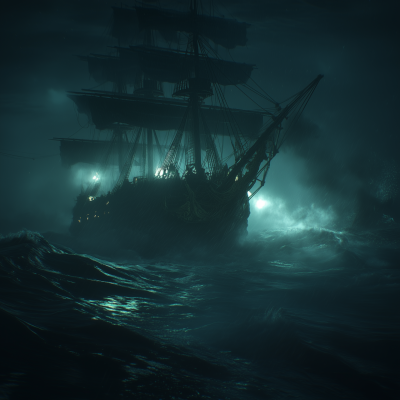 Stormy Seas with 1700s Ship