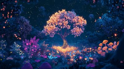 Whimsical Magical Forest Background