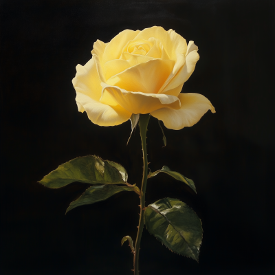 Yellow Rose in Shadows