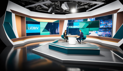 Modern TV News Studio