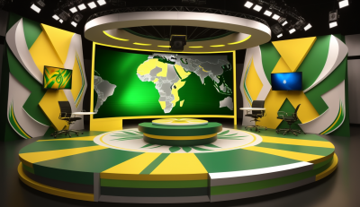 TV Studio Set for Soccer Event