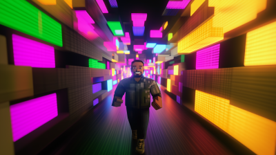 Minecraft Character in Discotheque