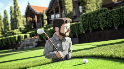 Minecraft Character Playing Golf