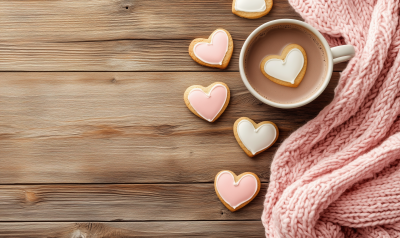 Heart on Wooden Table