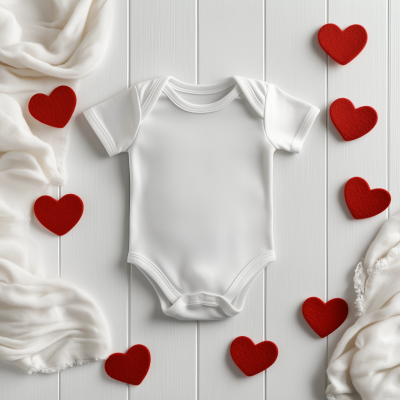 Blank White Baby Bodysuit Mockup