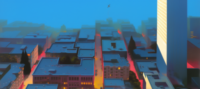 Urban City Drone View