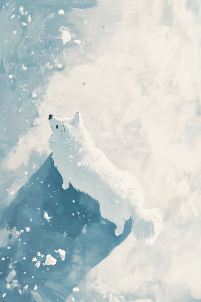 White Dog in Snow