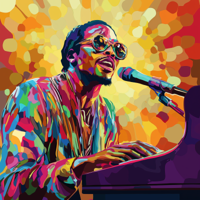 Stevie Wonder Playing Piano