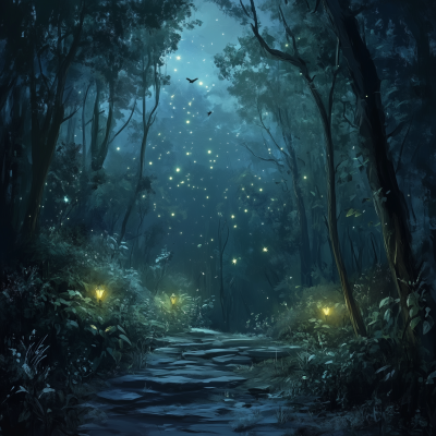 Magic Forest at Night