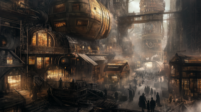 Surreal Steampunk Cityscape