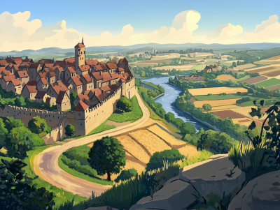 Medieval Town by the Rivers