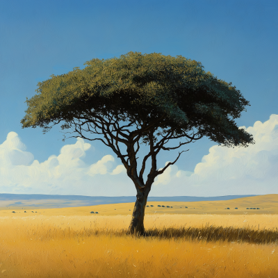 African Tree on the Plains