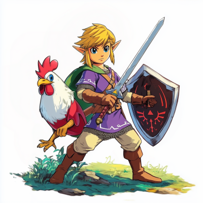 Elven Boy with Sword and Shield