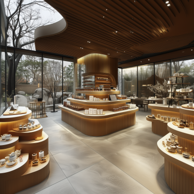 Futuristic Modern Tea Shop