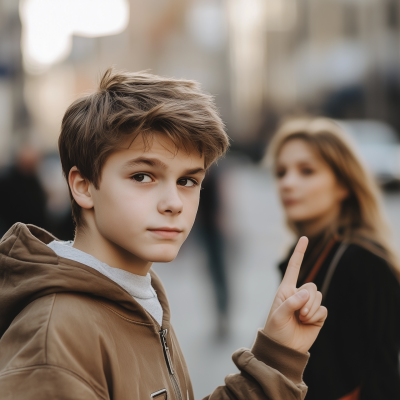 Teen Boy with Sharp Jawline