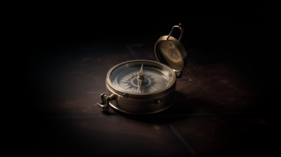 Old Age Compass in Dark Studio