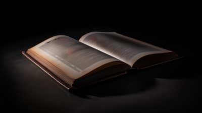 Illuminated Book in Dark Setting