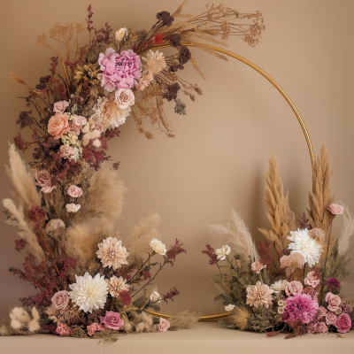 Boho Floral Hoop Backdrop