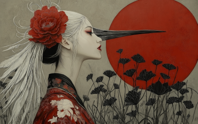 Samurai and Geisha Art