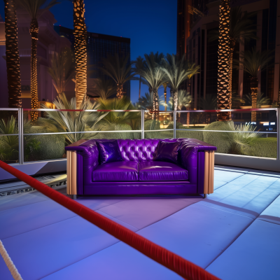 Purple Couch in WWE Ring