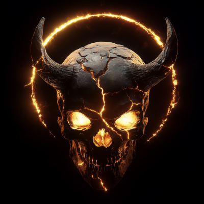 Demon Skull with Halo
