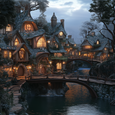 Fantasy Hobbit Town