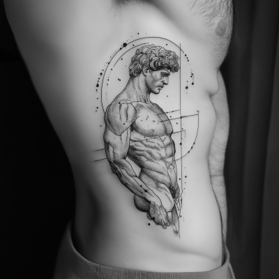 Abstract Male Statue Tattoo