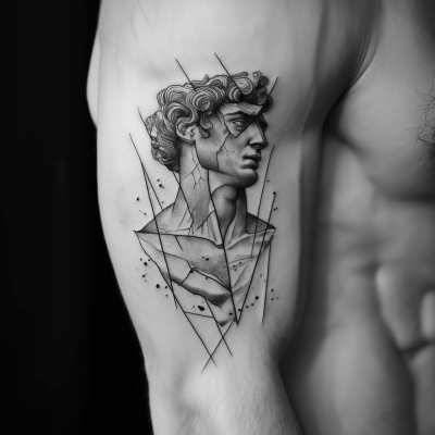 Abstract Tattoo of a Half-Broken Statue