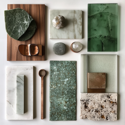 Bronze and Green Moodboard