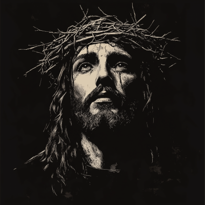 Vintage Jesus Face T-Shirt Design
