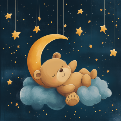 Dreamy Teddy Bear in the Night Sky