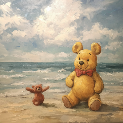 Winnie the Pooh at the Beach