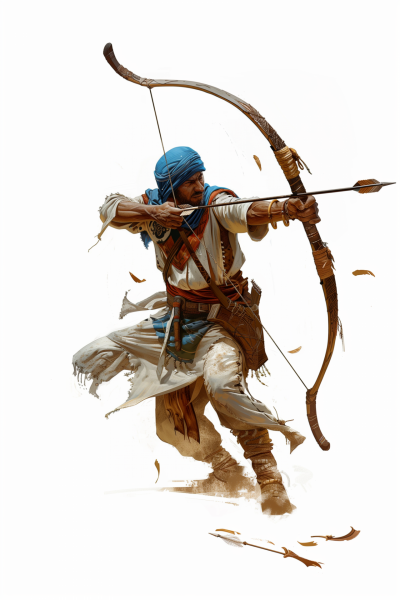 Arab Archer in Action