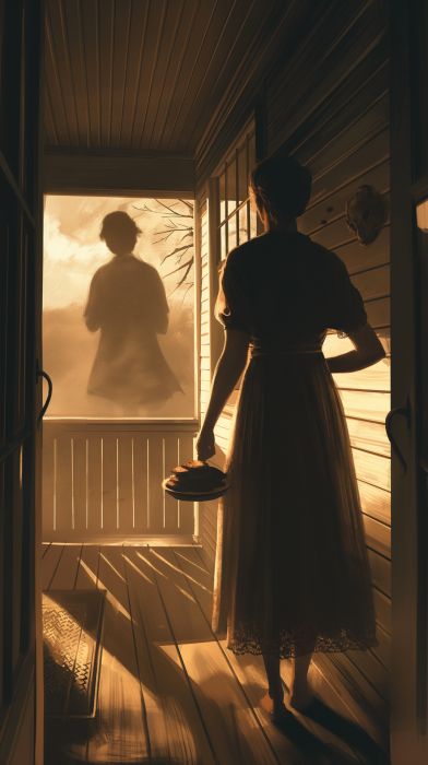 Mrs. Morgan on the Porch
