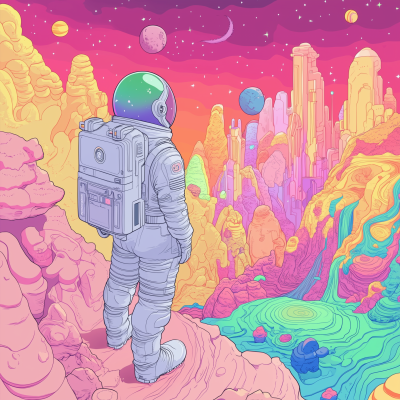 Isometric Astronaut on Alien World