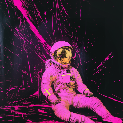 Surreal Neon Astronaut