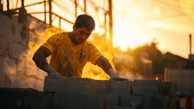 Bricklayer in Action