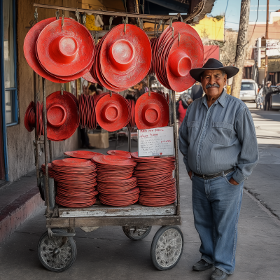 Vibrant Sombrero Vendor