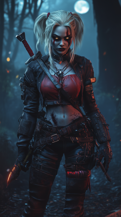 Harley Quinn Geralt Fusion