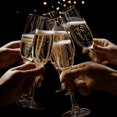 Toast with Champagne Glasses